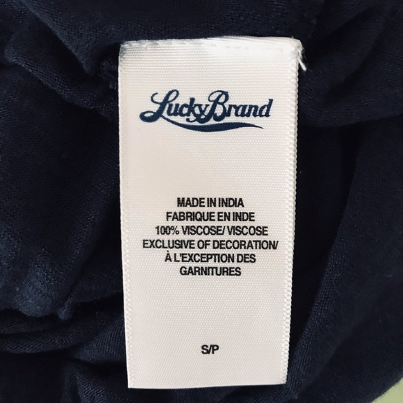 Lucky Brand | Aztec Print Pullover Top Womens Small Blue V-neck Sheer Size S - Picture 8 of 13